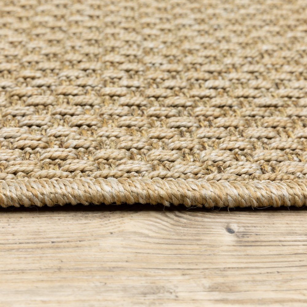5' X 8' Beige Indoor Outdoor Area Rug