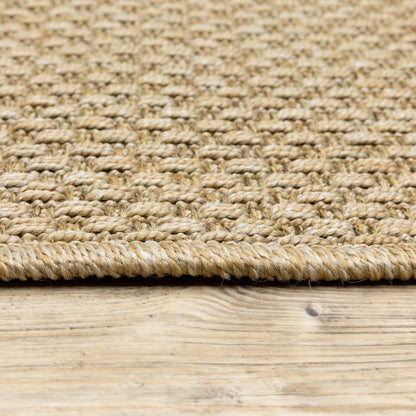5' X 8' Beige Indoor Outdoor Area Rug