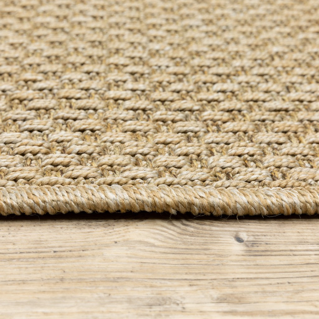 9' X 13' Beige Indoor Outdoor Area Rug