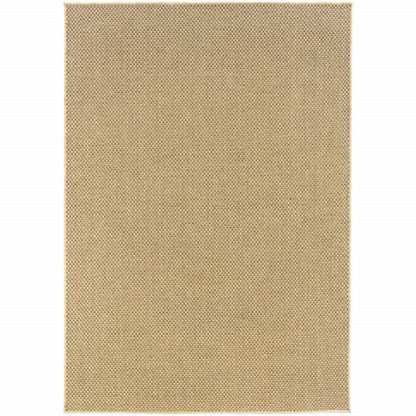8' Beige Indoor Outdoor Runner Rug