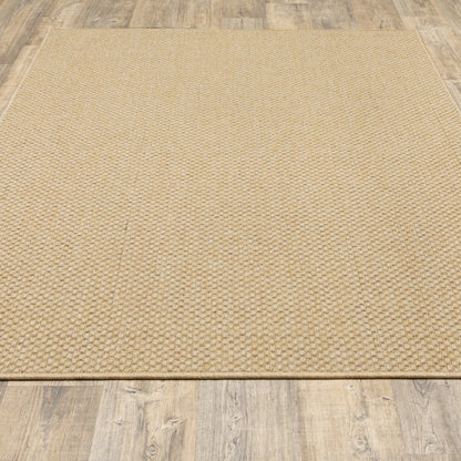 8' Beige Indoor Outdoor Runner Rug