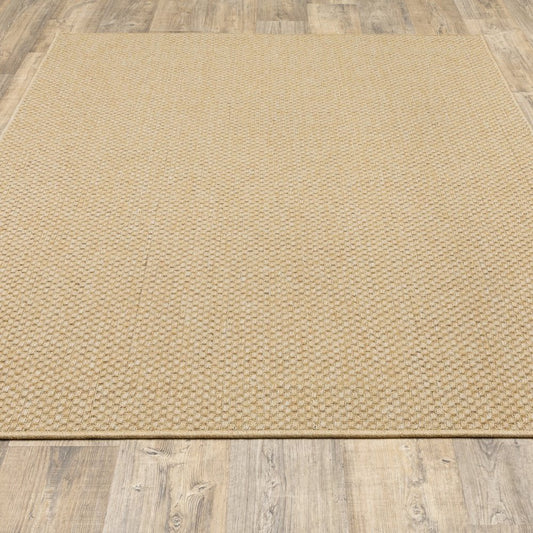 8' Beige Indoor Outdoor Runner Rug
