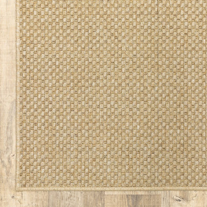 8' Beige Indoor Outdoor Runner Rug