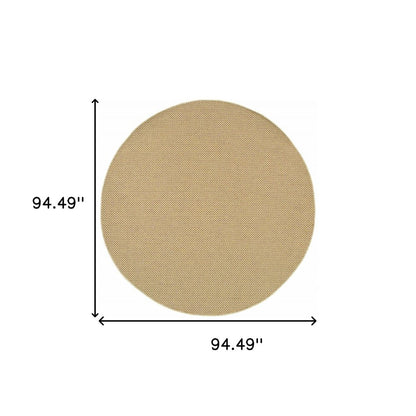 8' Beige Indoor Outdoor Runner Rug