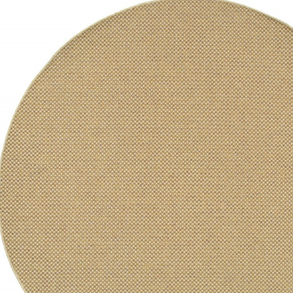 8' Beige Indoor Outdoor Runner Rug