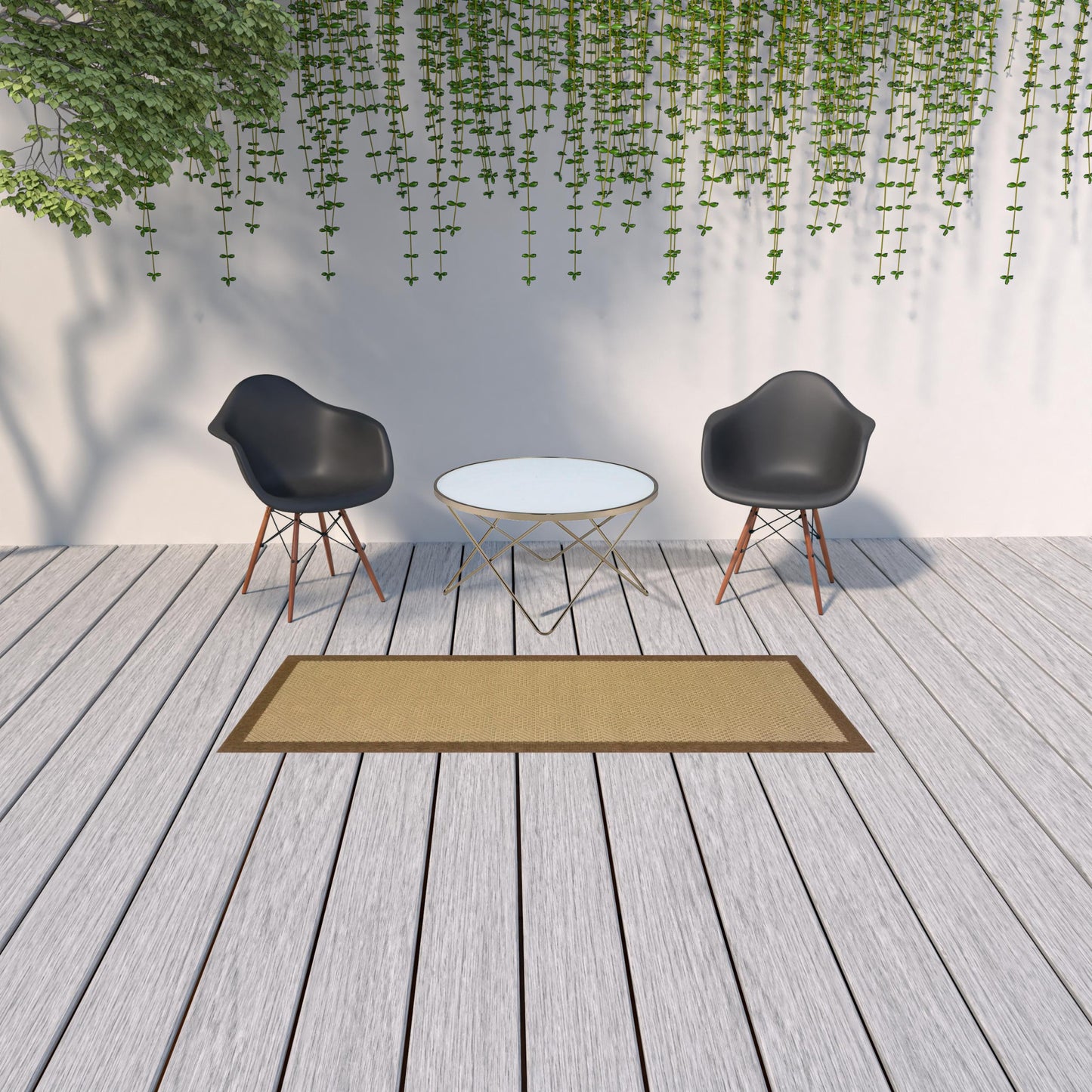 5' X 8' Beige Indoor Outdoor Area Rug