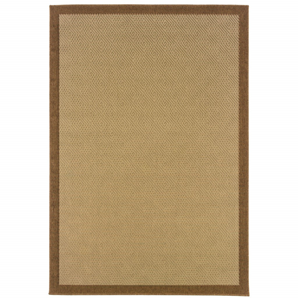 5' X 8' Beige Indoor Outdoor Area Rug