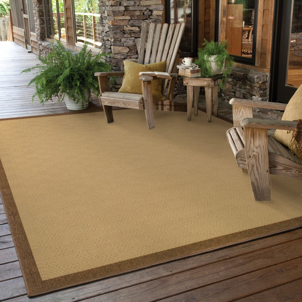 5' X 8' Beige Indoor Outdoor Area Rug