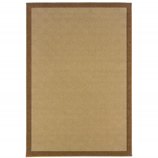 6' X 9' Beige Indoor Outdoor Area Rug