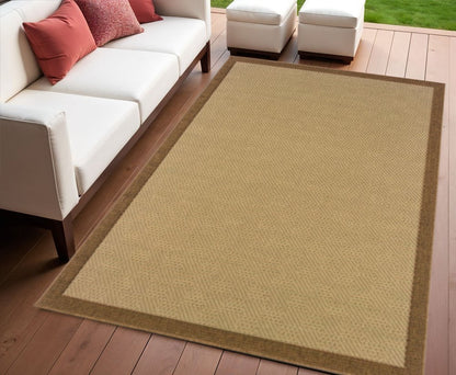 8' X 13' Beige Indoor Outdoor Area Rug