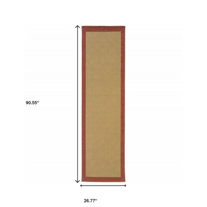 8' X 13' Beige Indoor Outdoor Area Rug