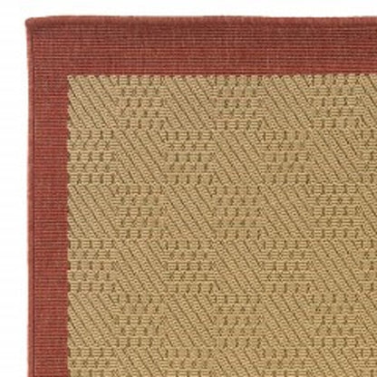 8' X 13' Beige Indoor Outdoor Area Rug