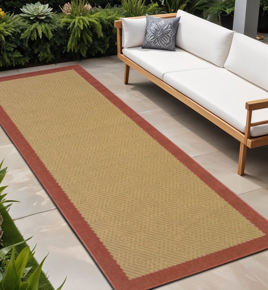 8' X 13' Beige Indoor Outdoor Area Rug