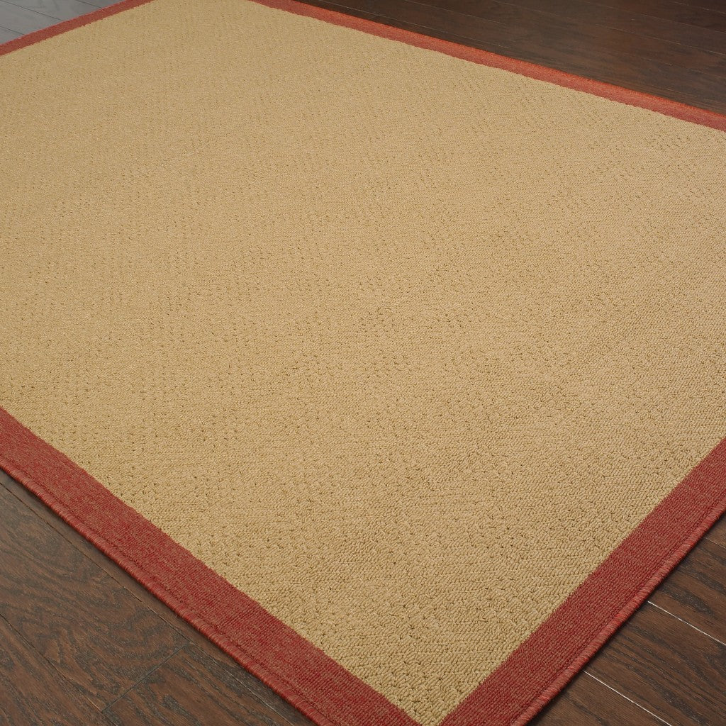 5' X 8' Beige Indoor Outdoor Area Rug