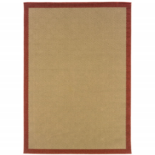 2' X 8' Beige Indoor Outdoor Area Rug