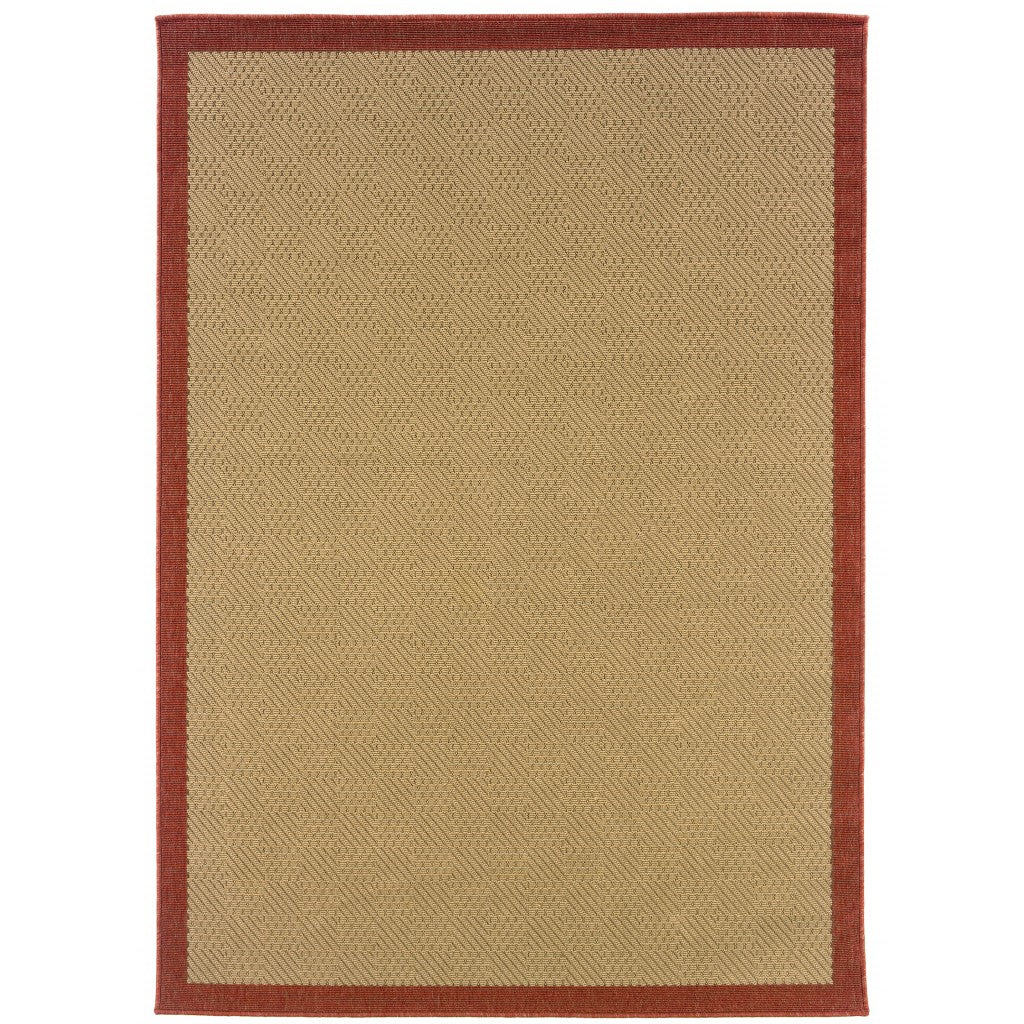 5' X 8' Beige Indoor Outdoor Area Rug