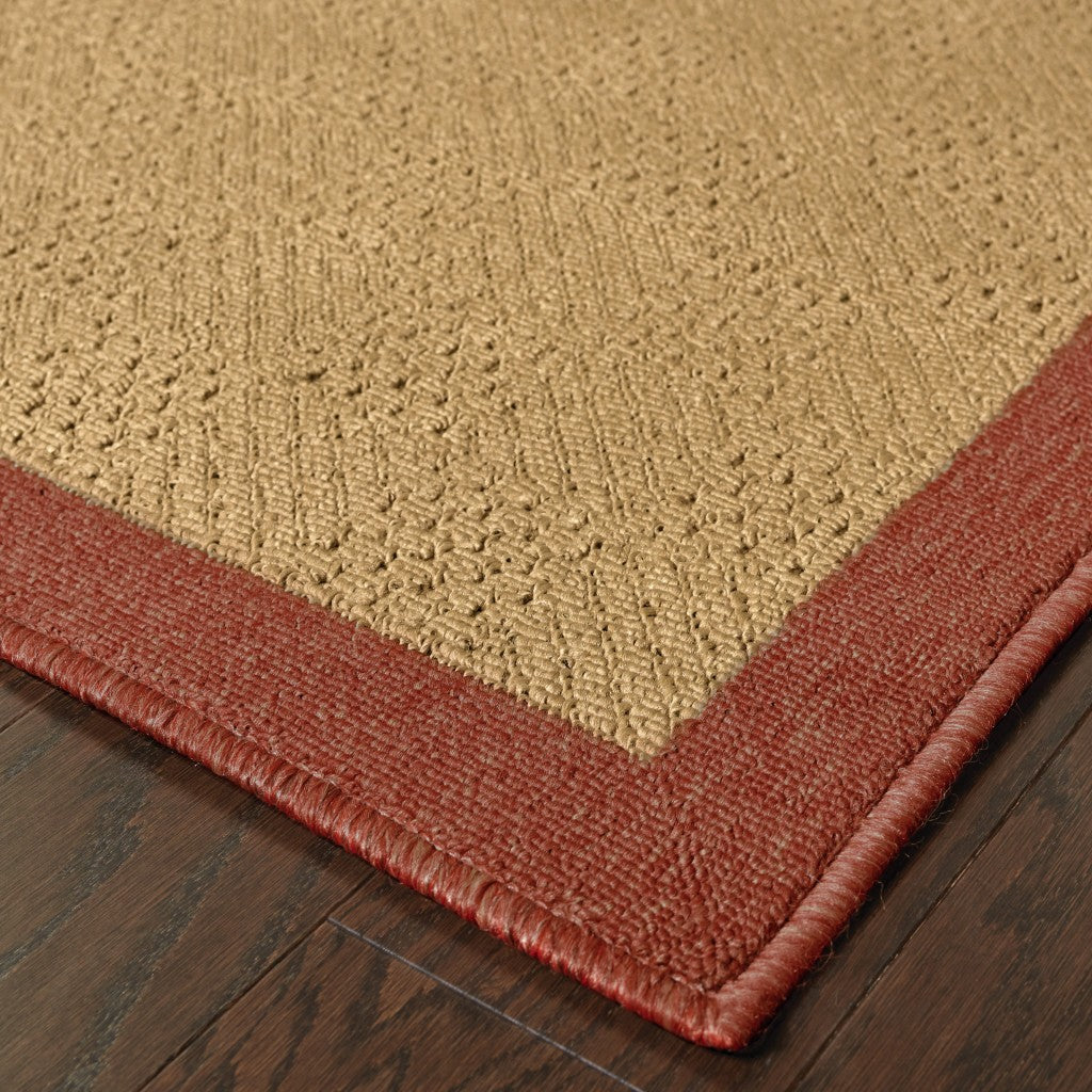 5' X 8' Beige Indoor Outdoor Area Rug