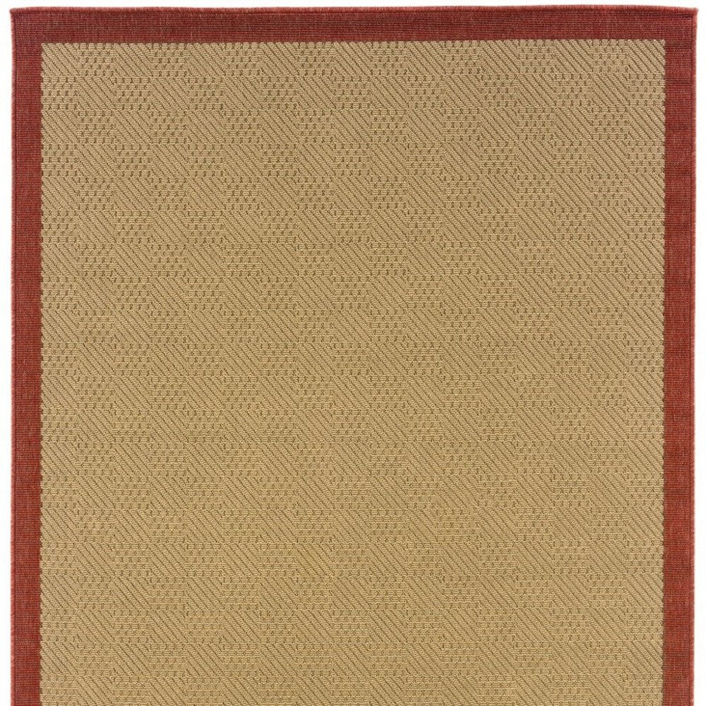 8' X 13' Beige Indoor Outdoor Area Rug