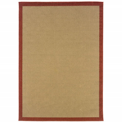 8' X 13' Beige Indoor Outdoor Area Rug