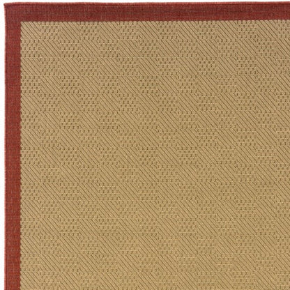 8' X 13' Beige Indoor Outdoor Area Rug