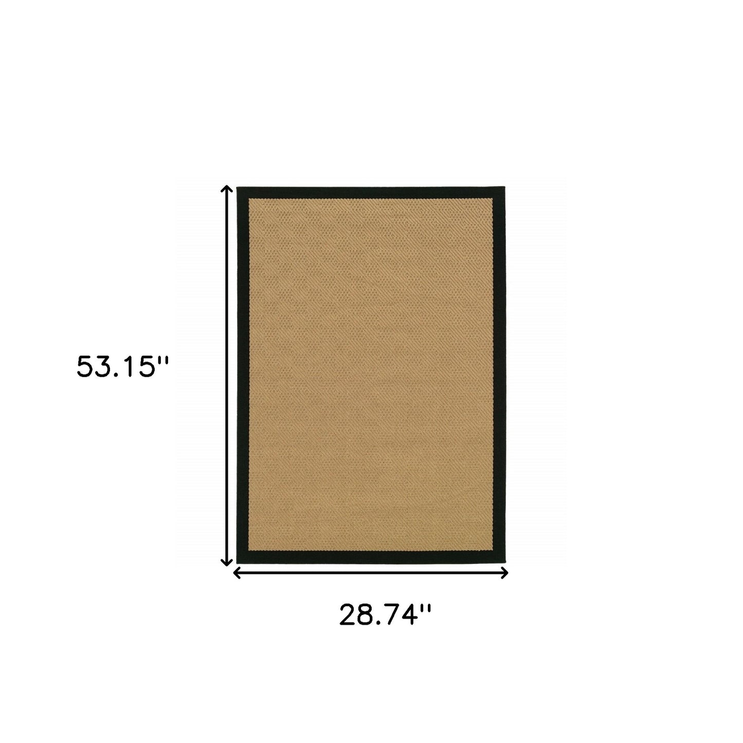 5' X 8' Beige and Black Indoor Outdoor Area Rug