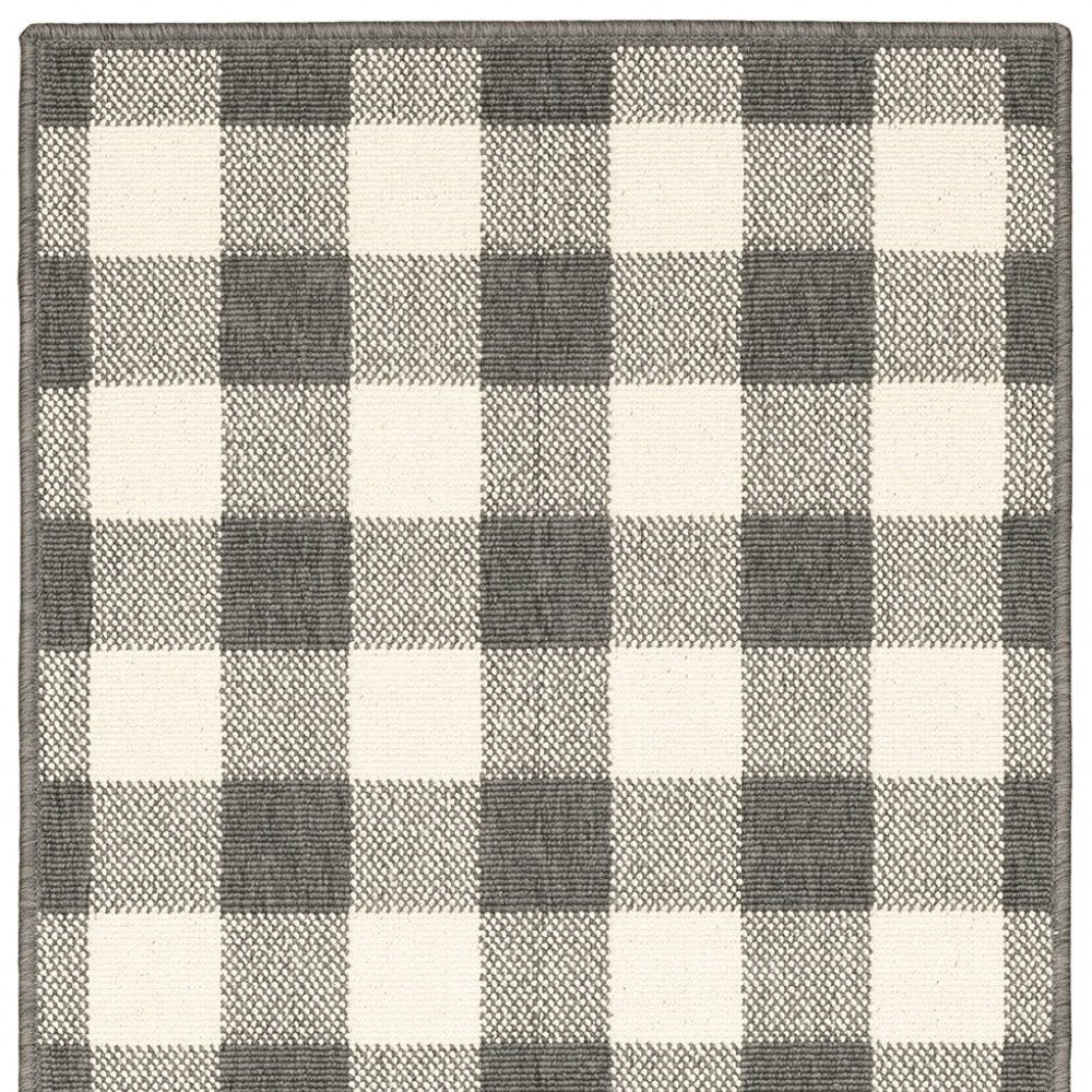 5' X 8' Gray and Ivory Indoor Outdoor Area Rug