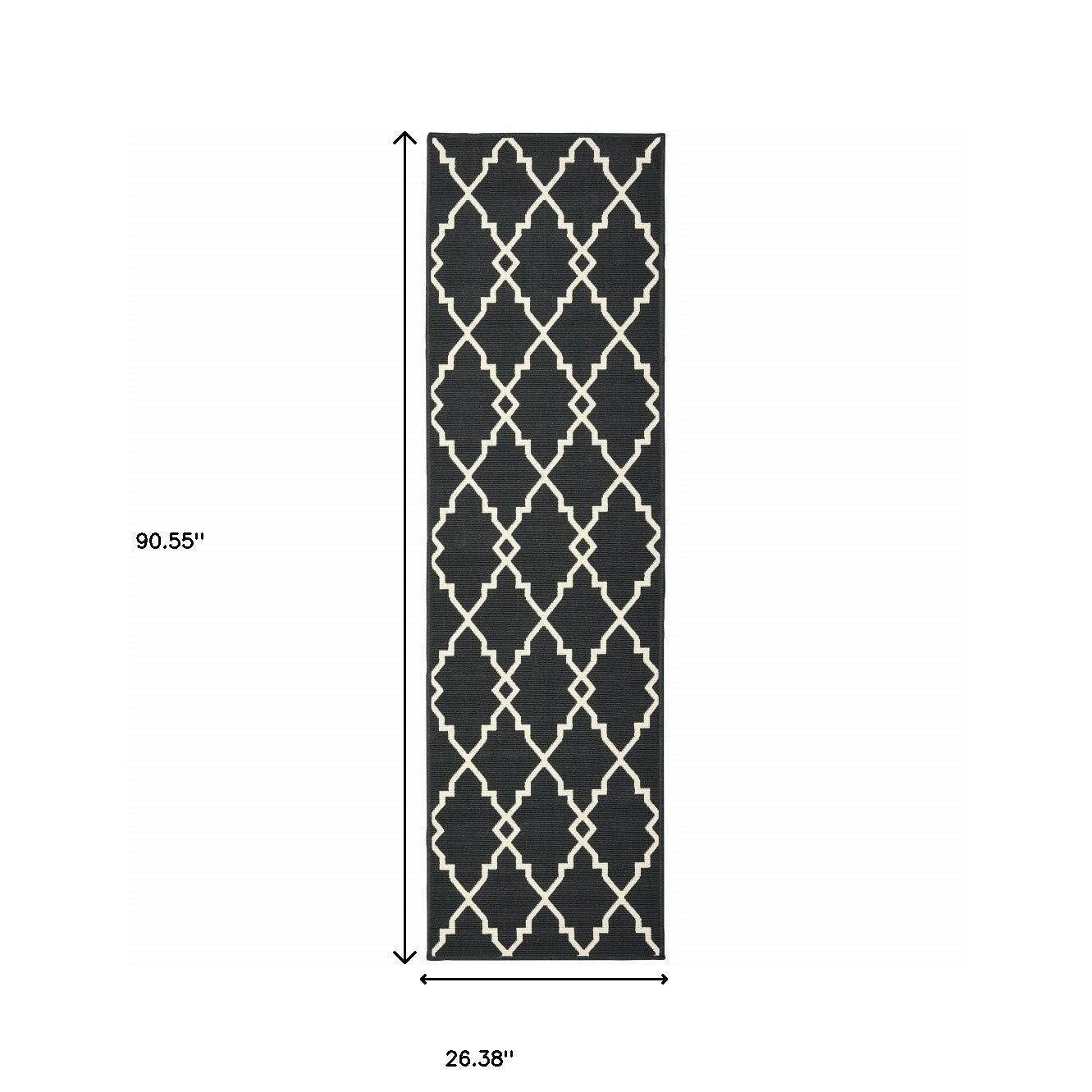 4' X 6' Black and Ivory Indoor Outdoor Area Rug