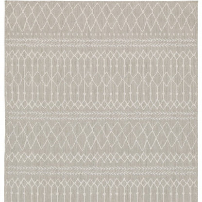 5' X 7' Gray And Ivory Indoor Outdoor Area Rug