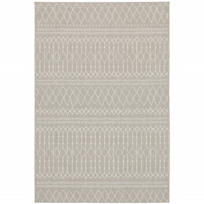 3' X 5' Gray And Ivory Indoor Outdoor Area Rug