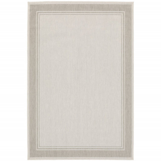 3' X 5' Gray And Ivory Indoor Outdoor Area Rug