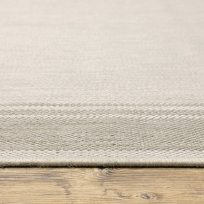 8' X 10' Gray And Ivory Indoor Outdoor Area Rug