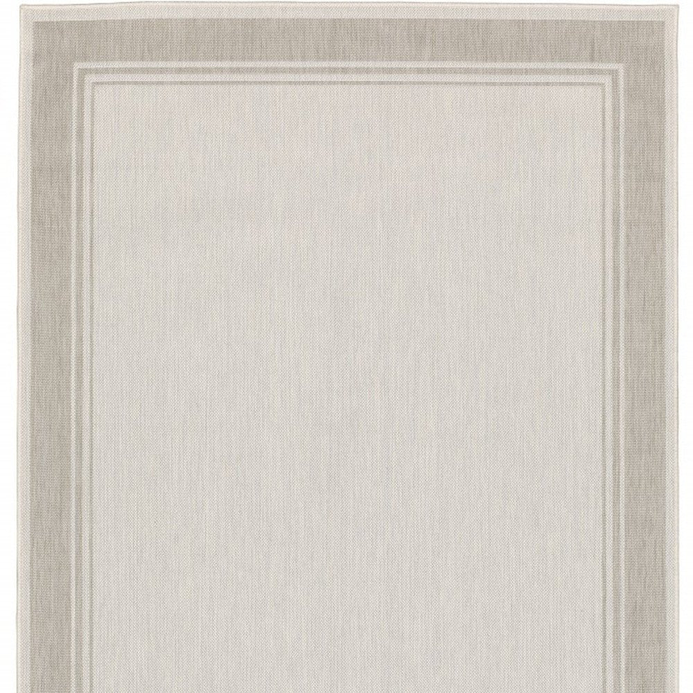 3' X 5' Gray And Ivory Indoor Outdoor Area Rug