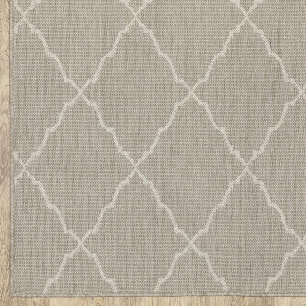 3' X 5' Gray And Ivory Indoor Outdoor Area Rug