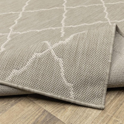 3' X 5' Gray And Ivory Indoor Outdoor Area Rug