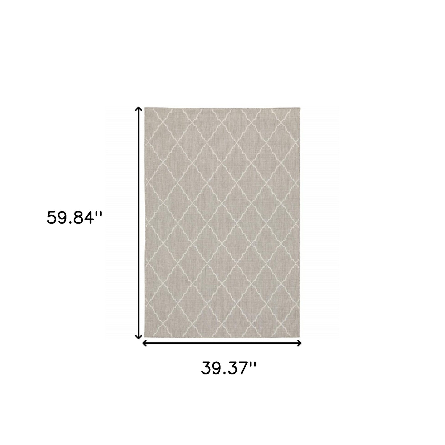 5' X 7' Gray and Ivory Indoor Outdoor Area Rug