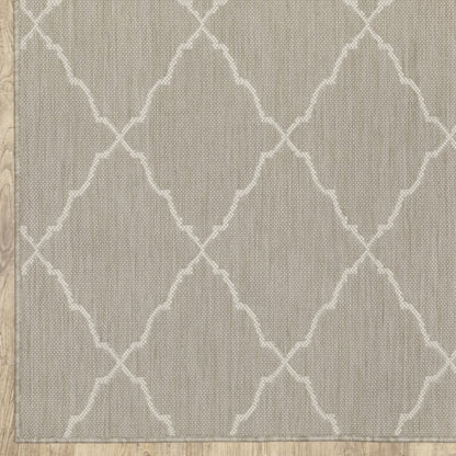 3' X 5' Gray And Ivory Indoor Outdoor Area Rug