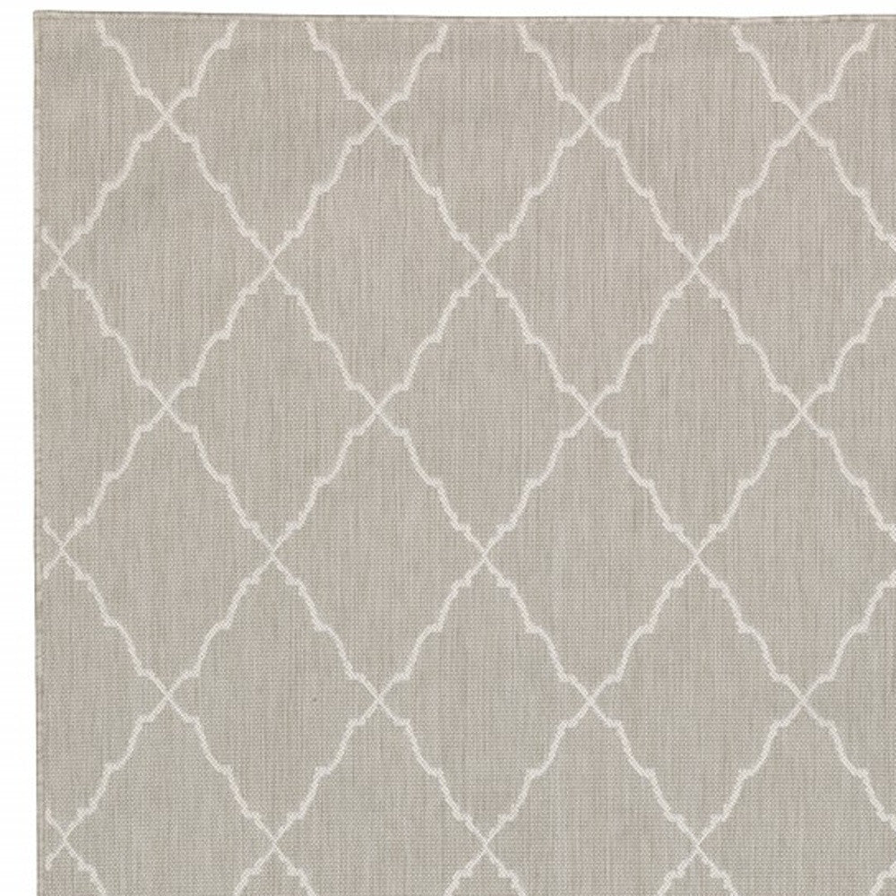 3' X 5' Gray and Ivory Indoor Outdoor Area Rug