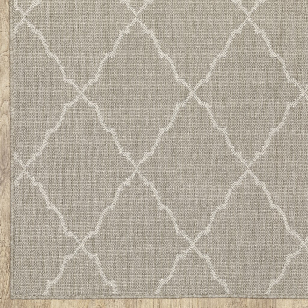 3' X 5' Gray and Ivory Indoor Outdoor Area Rug