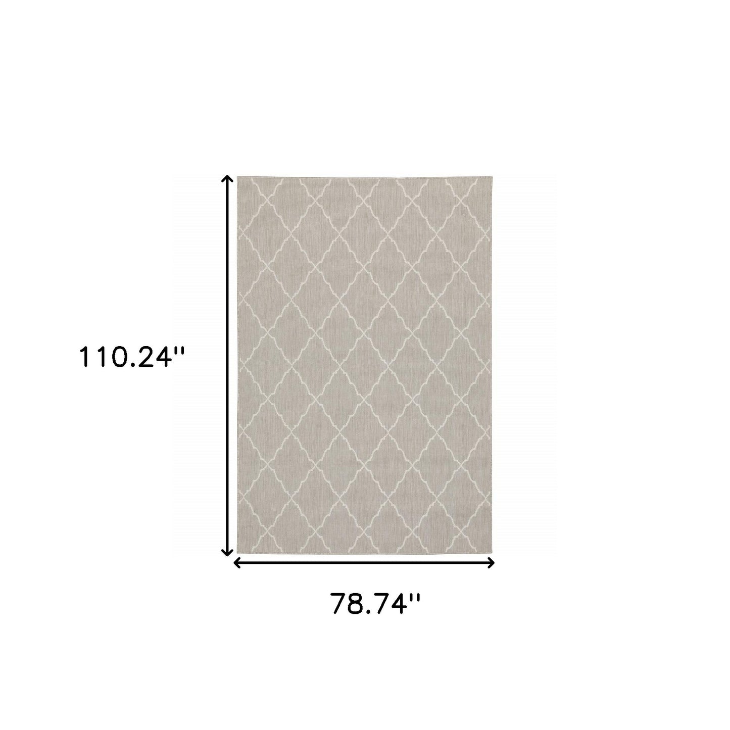 5' X 7' Gray and Ivory Indoor Outdoor Area Rug