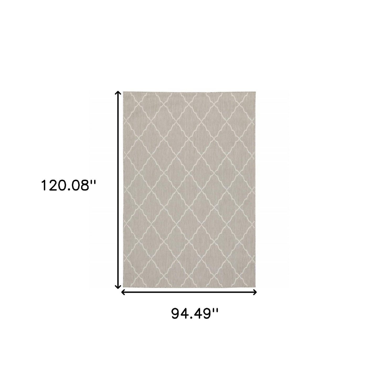 5' X 7' Gray and Ivory Indoor Outdoor Area Rug