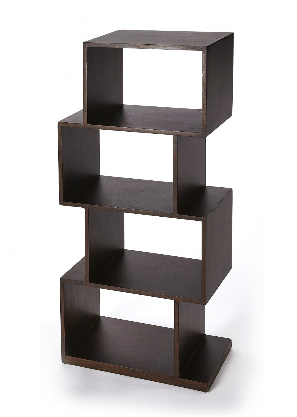 48" Dark Brown Wood Stacking Cubes Vertical Etagere Unit