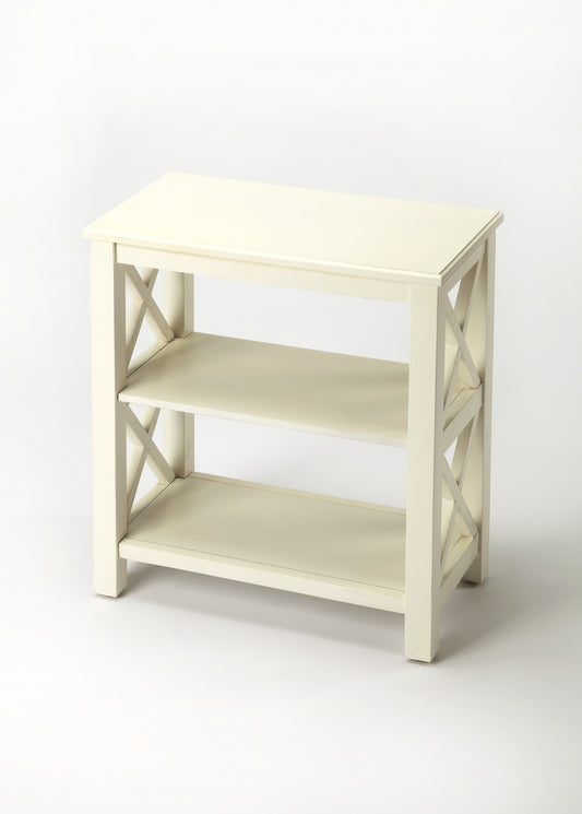 25" White Wood Bookcase