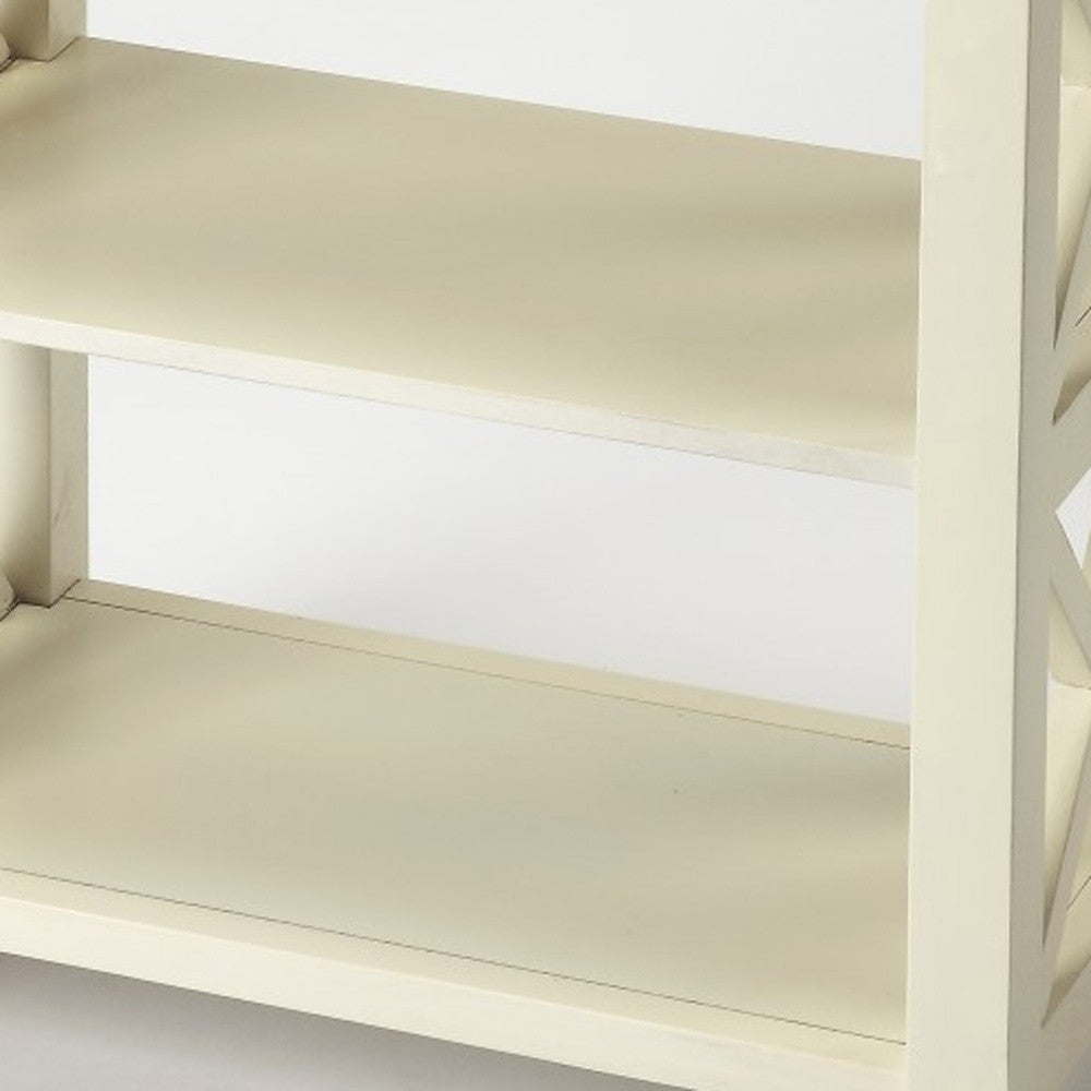 25" White Wood Bookcase