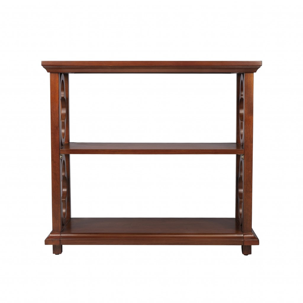 27" Brown Two Tier Standard Bookcase