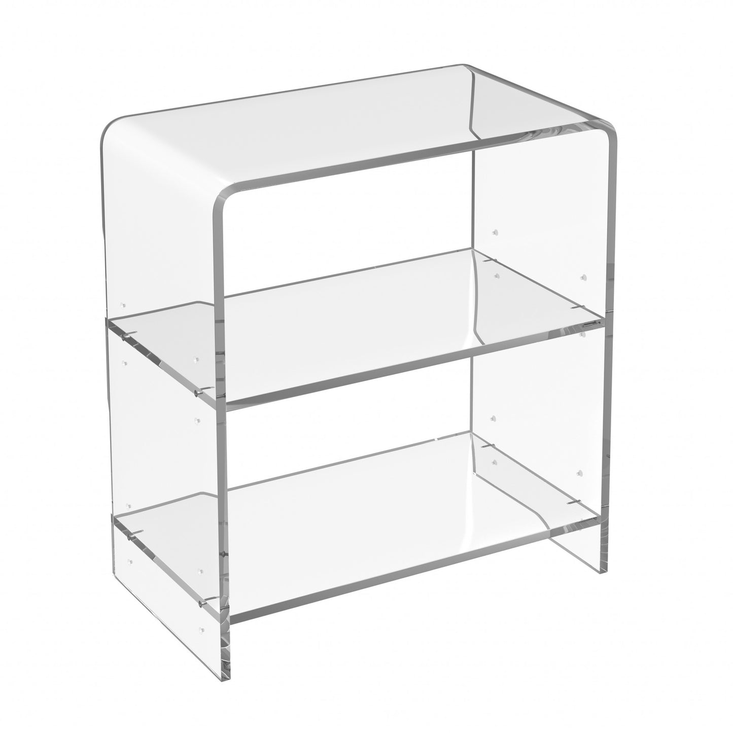 25" Clear Plastic Two Tier Bookcase