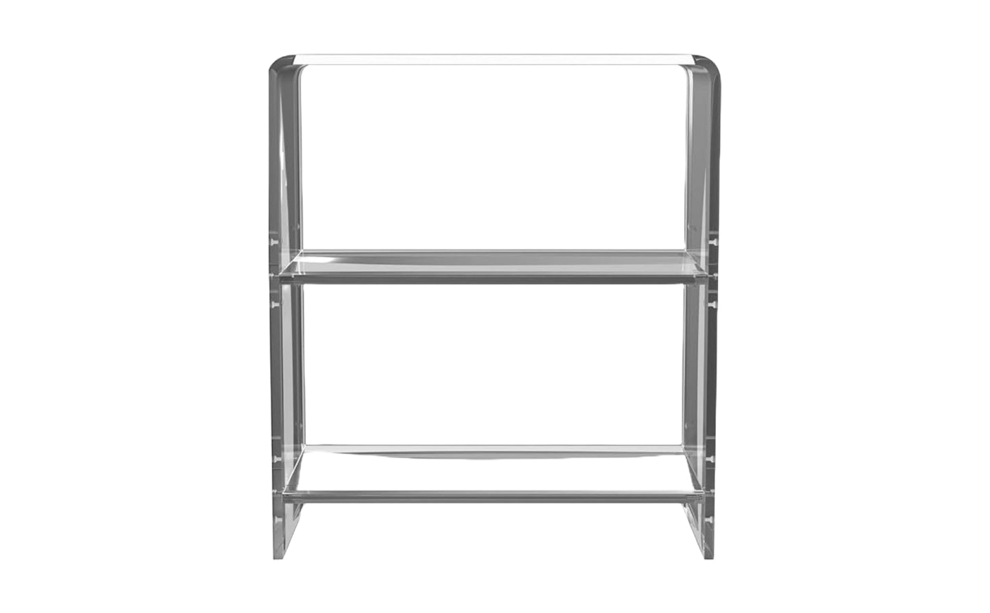 25" Clear Plastic Two Tier Bookcase