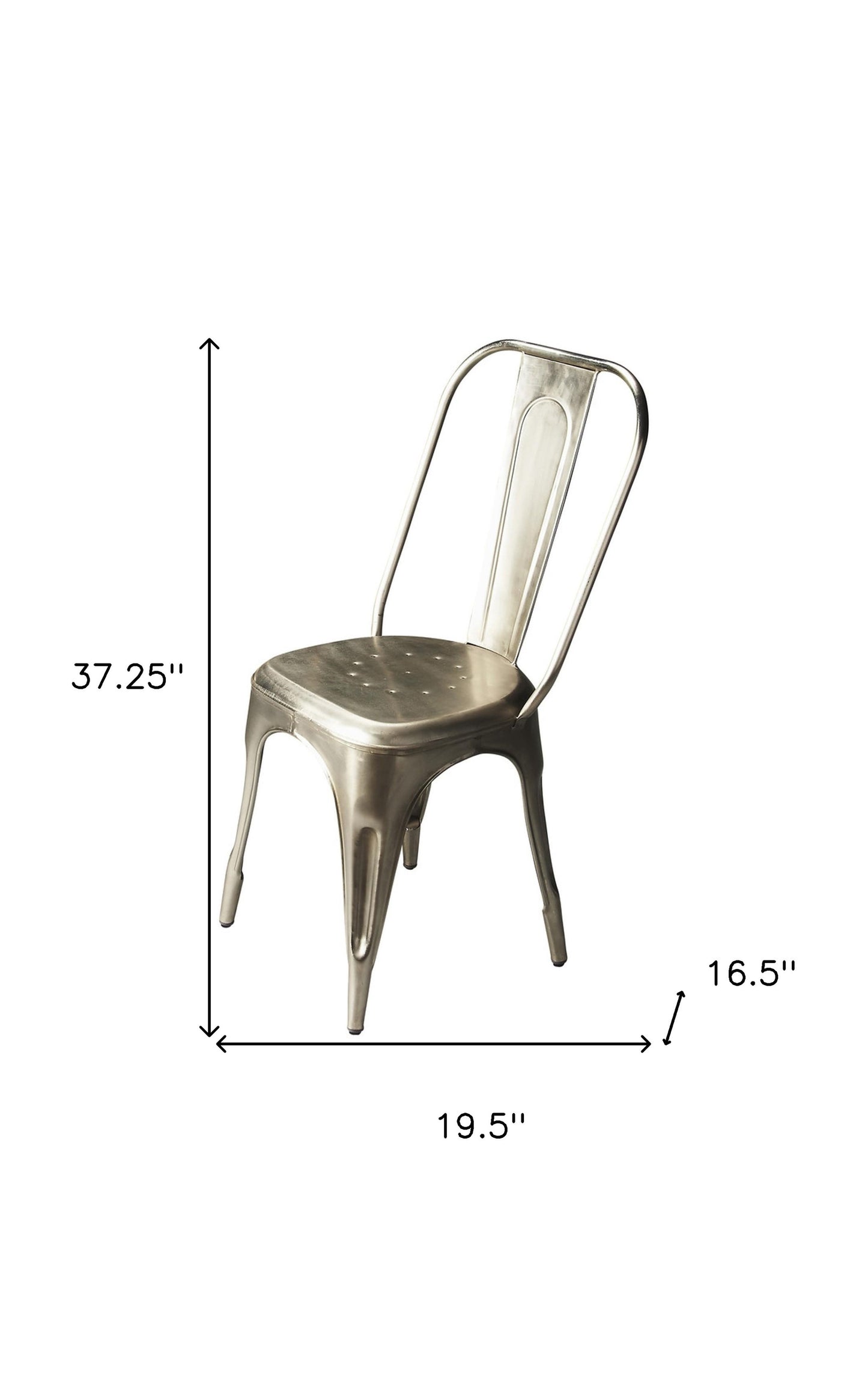 20" Silver Iron Side Chair