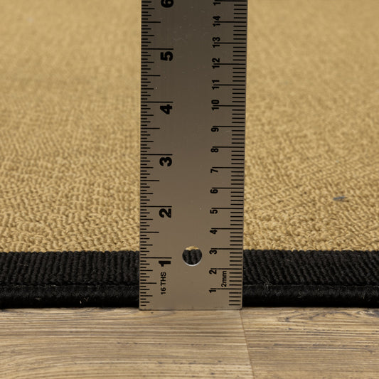 4' X 6' Beige and Black Indoor Outdoor Area Rug