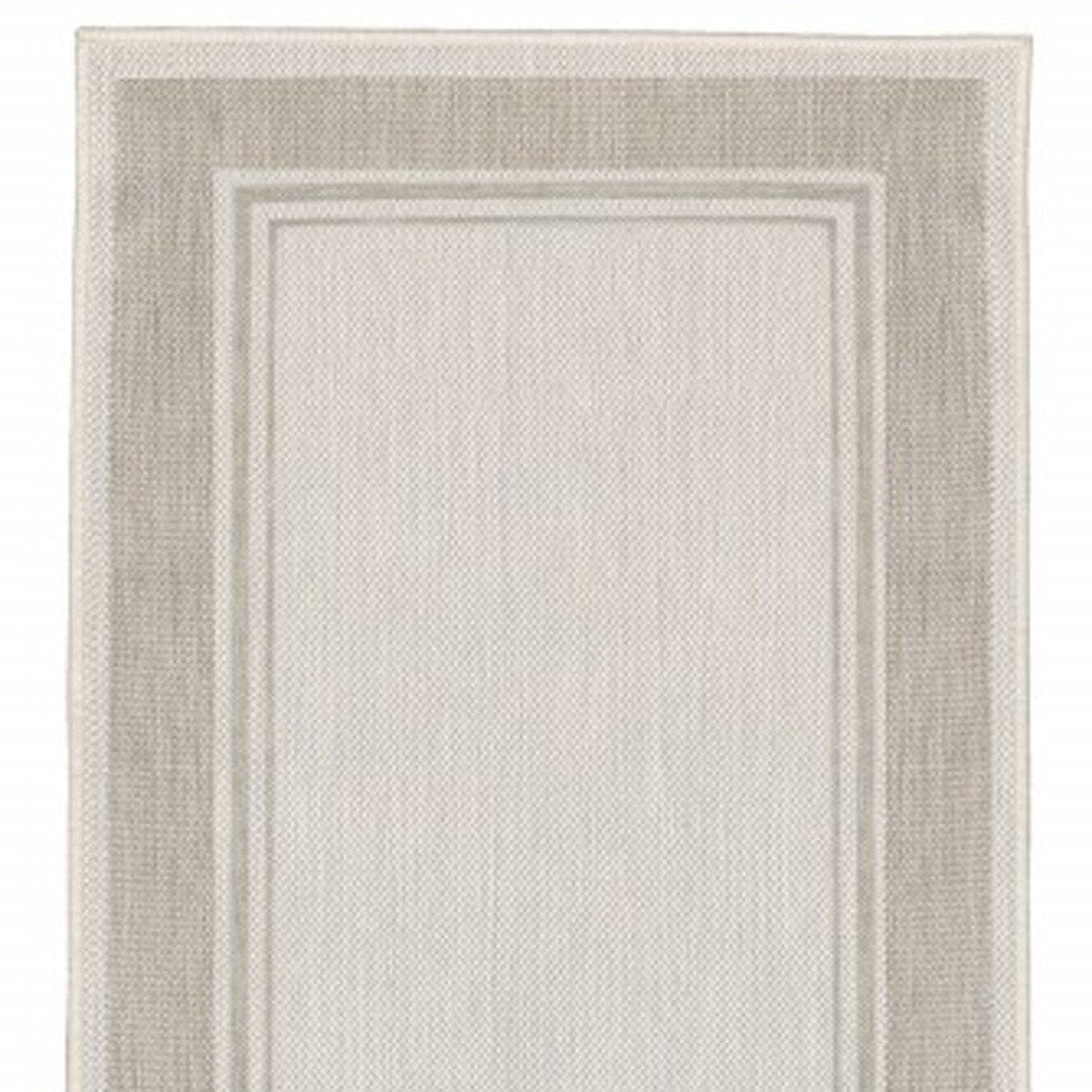 3' X 5' Gray And Ivory Indoor Outdoor Area Rug