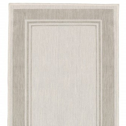 3' X 5' Gray And Ivory Indoor Outdoor Area Rug